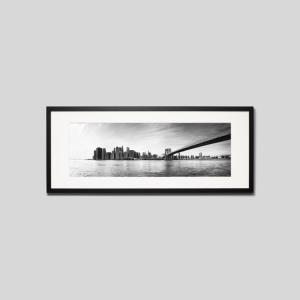 IGREBOW アメリカ ニューヨーク ブルックリンブリッジとマンハッタン アイグレボウ インテリアフォト ウッド黒フレーム ビッグサイズ モノクローム