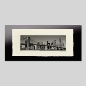 IGREBOW アメリカ ニューヨーク ブルックリンブリッジとマンハッタン アイグレボウ インテリアフォト 越前塗板フレーム ビッグサイズ モノクローム