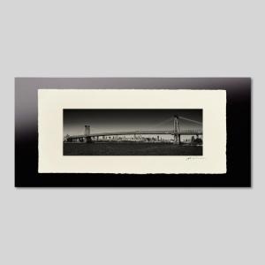 IGREBOW ニューヨーク ウィリアムズバーグブリッジとマンハッタン アイグレボウ インテリアフォト 越前塗板フレーム ビッグサイズ モノクローム