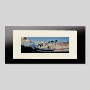 IGREBOW ハワイ 夜明けの海 ヤシの木のある風景 アイグレボウ インテリアフォト 越前塗板フレーム ビッグサイズ カラー写真