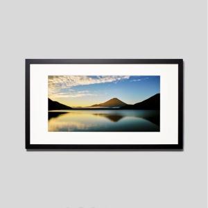 IGREBOW 本栖湖から見た富士山 アイグレボウ インテリアフォト ウッド黒フレーム ビッグサイズ カラー写真