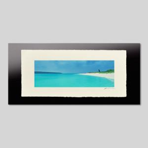 IGREBOW 沖縄 宮古ブルーの海と白い砂浜（前浜ビーチ） アイグレボウ インテリアフォト 越前塗板フレーム ビッグサイズ カラー写真