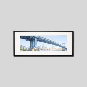 IGREBOW アメリカ ニューヨーク マンハッタンブリッジとマンハッタン アイグレボウ インテリアフォト ウッド黒フレーム ビッグサイズ カラー写真