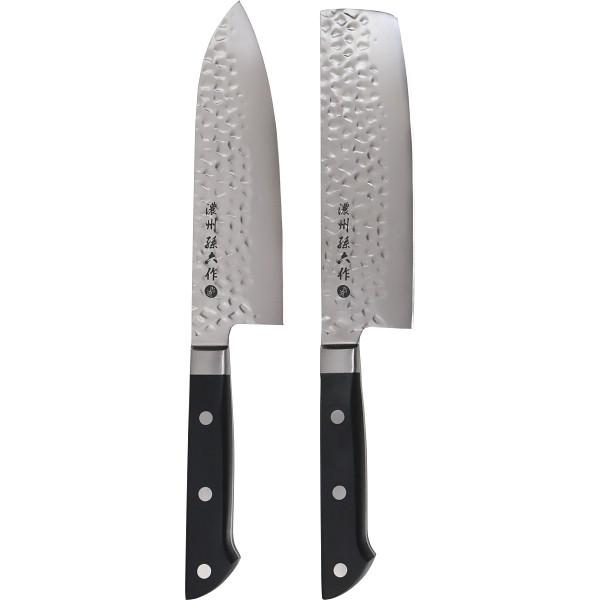 濃州孫六作 古流鎚目仕上包丁2本セット ブラック 包丁 キッチンツール キッチン のし ラッピング ...
