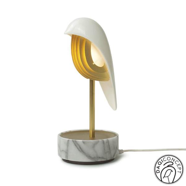 DAQICONCEPT チャープ エレガントホワイト アラームクロック＆ライト｜アラーム付きLED照...