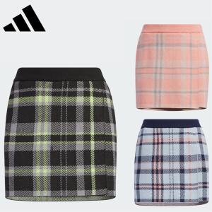 セール アディダスゴルフ タータンチェック柄ラップ風ニットスカート