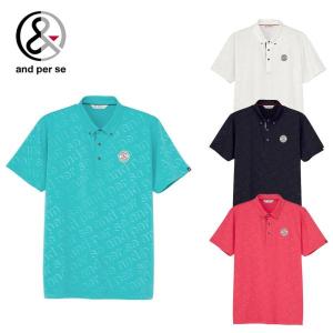 and per se（アンパスィ） ボタンダウン半袖ポロシャツ メンズ