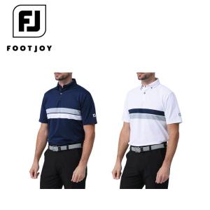 FOOTJOY フットジョイ メンズ ゴルフウェア シャツ ダブルチェストライン半袖ボタンダウンシャツ 81746 24SS 速乾 UVカット ストレッチ 抗菌の商品画像