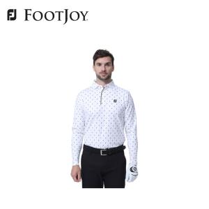 セール FOOTJOY フットジョイ メンズ ゴルフウェア シャツ ゴルフバッグ柄サーモライト長袖シャツ 81075 23FW 秋冬 保温効果 吸汗速乾 4Wayストレッチ