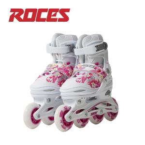 ROCES ロチェス インラインスケート ローラースケート COMPY 9.0 GIRL ホワイト ピンク 初心者 子供  キッズ 子供の日 誕生日 ギフト 女の子｜bespo