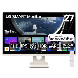 【スマートモニター】LGエレクトロニクス 27SR50F-W 27型 スマートモニター IPS フルHD オールホワイト＆スリムデザイン アンチグレア 27SR50FW｜best-denki