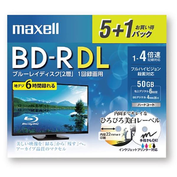 マクセル BRV50WPE.5+1S 録画用BD-R DL インクジェットプリンター対応ひろびろ美白...