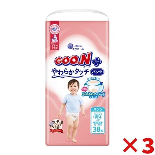 大王製紙 グーンプラス やわらかタッチ パンツ BIGサイズ 38枚【3個セット販売】