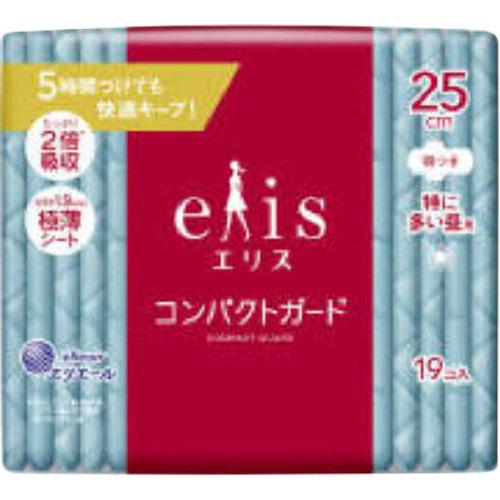 大王製紙 エリス コンパクトガード 特に多い昼用 羽つき 19枚