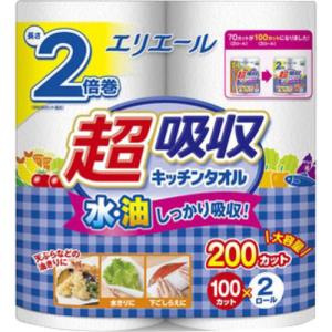 大王製紙 エリエール 超吸収キッチンタオル １００カット ２Ｒ