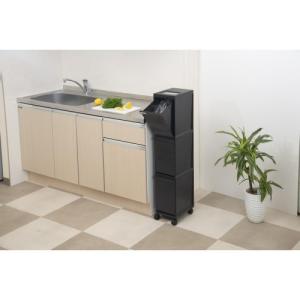 新輝合成 ユニード 多段スリムペール3段 ブラックの詳細画像2