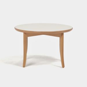大塚家具 秋田木工 キッズテーブル 「T-101」 脚・幕板ブナ材 ナチュラル色 天板メラミン化粧板アイボリー色