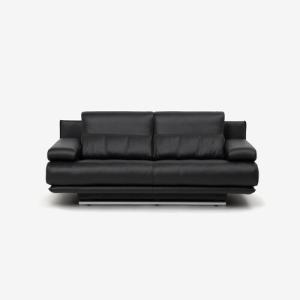大塚家具 ソファ ROLF BENZ ロルフベンツ 「ラブソファ 6500／182」総革張り 革 ブラック色 ドイツ製【※AR対応】