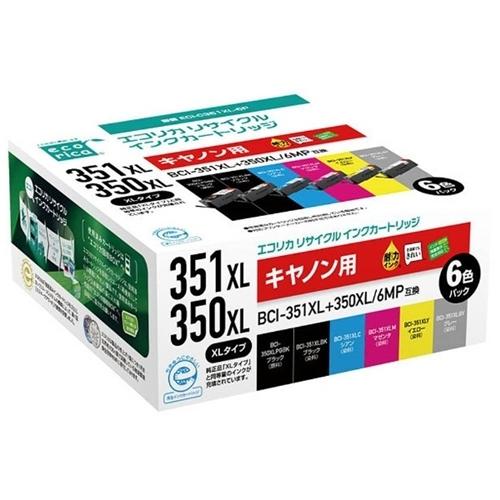 【推奨品】インク エコリカ カートリッジ ECI-C351XL-6P BCI-351XL+350XL...