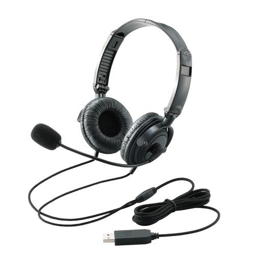 折りたたみヘッドセット(両耳オーバーヘッド)／ 1.8m／ USB／ ブラック HS-HP20UBK