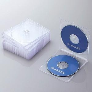 エレコム CCD-JSCSW10CR Blu-ray／DVD／CDケース(スリム／PS／2枚収納／1...