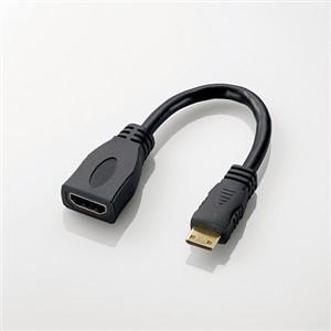 エレコム AD-HDAC2BK 変換ケーブル HDMI AF-C タイプA-Mini(タイプC) 金...