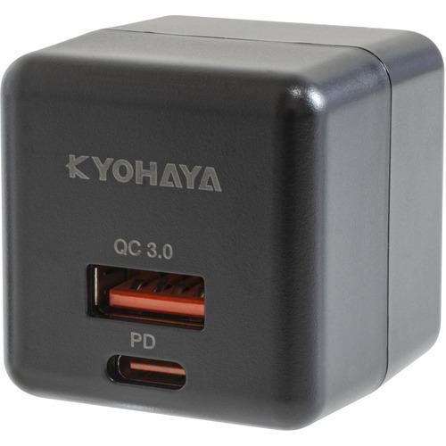 京ハヤ JKPD20S2BK AC充電器PD20W2ポート KYOHAYA BK