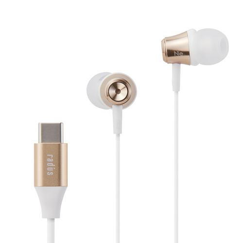 ラディウス HP-NEL11CN Type-Cイヤホン カナル型  ゴールド