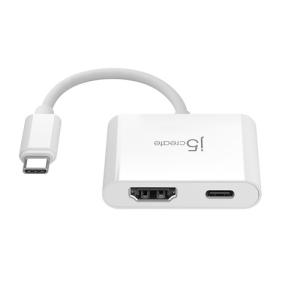 j5 create JCA152 映像変換アダプタ USB-C HDMI USB-Cメス給電 USB PD 4K対応 ホワイト