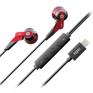 ラディウス Lightning接続イヤホン High Resolution Series 約120cm(Y型) レッド HP-NHL11R