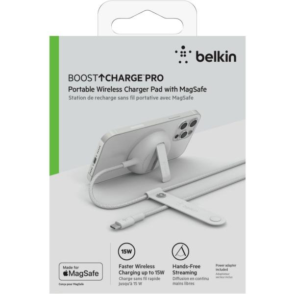 Belkin ベルキン MagSafe認証 ワイヤレス充電スタンド アダプタ付 (ホワイト) WIA...