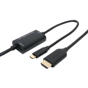 ミヨシ USD-PFH10／BK USB PD対応 USB Type-C  HDMI変換ケーブル 1m ブラック USDPFH10／BK｜best-denki