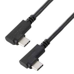 エレコム U2C-CLLY20NBK USB Type-C ケーブル 両端L字 やわらか 60W PD 2m USB2.0 480Mbps ブラックの商品画像