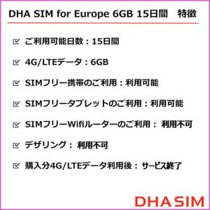 DHA SIM for Europe ヨーロッ...の詳細画像2