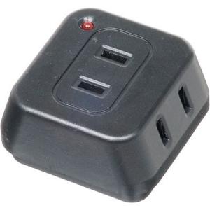 ヤザワ Y02TK300BK 雷サージ付トリプルタップ 3個口 黒