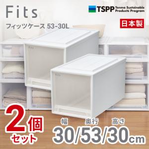 天馬 フィッツケース 5330L 2個組 高さ30cm 収納ケース クローゼット Wクリア
