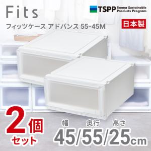 天馬 フィッツケース アドバンス 5545M 2個組 高さ25cm 収納ケース クローゼット Wクリア