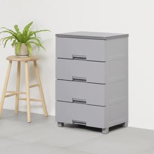 【期間限定大特価】天馬 Fits フィッツチェスト 5504 幅55cm 4段 ロック付き スムーズな引出し 収納 タンス 完成品 グレー