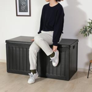 不二貿易 収納BOXベンチ270L ブラック ...の詳細画像4