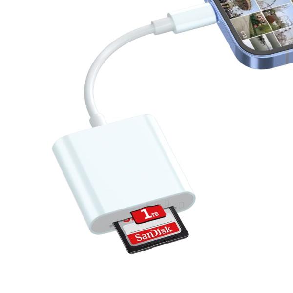 2023新版Apple MFi認証品iPhone SDカードリーダー 2in1 TF SDカードカメ...