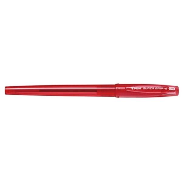 パイロット 油性ボールペン スーパーグリップG・キャップ式0.5mm 極細 赤軸赤芯 BSGC-10...