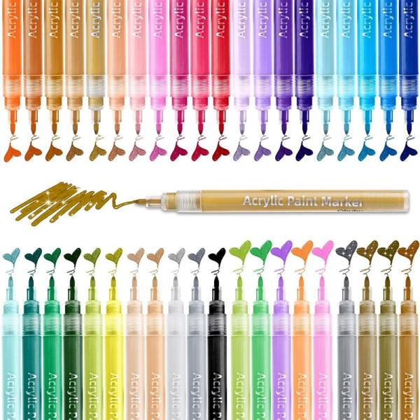 Ohuhu マーカーペン 40色 セット アクリルペン 細い先端 水性ペン カラーペン 蛍光ペン 4...