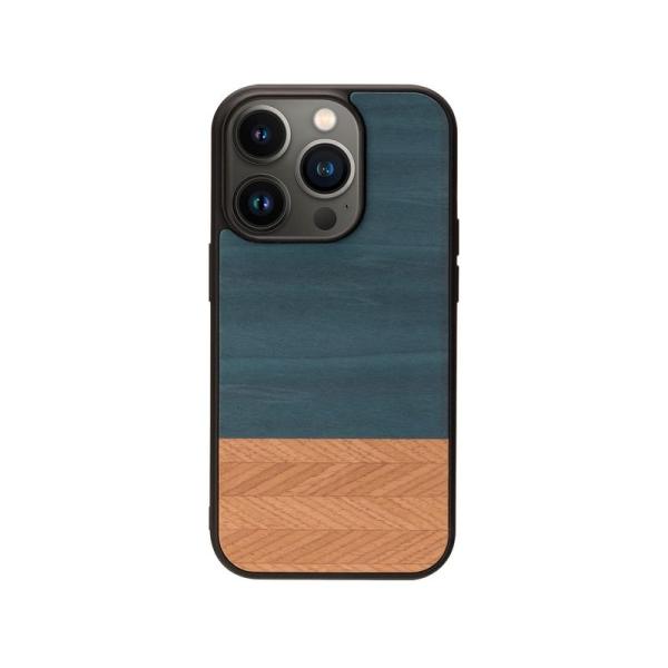 Man&amp;Wood iPhone 14 Pro バックカバー 天然木ケース 木製 ウッド 自然 TPU...