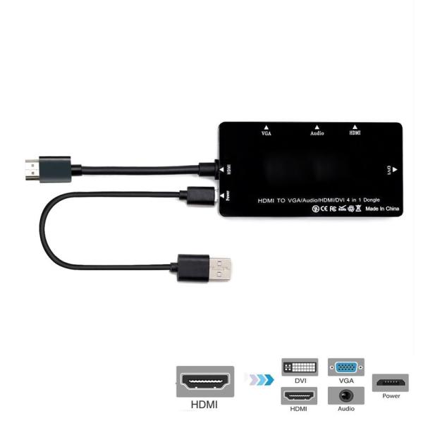 JSER CY HDMI - VGA オーディオ HDMI DVI アダプター マルチポート スプリ...