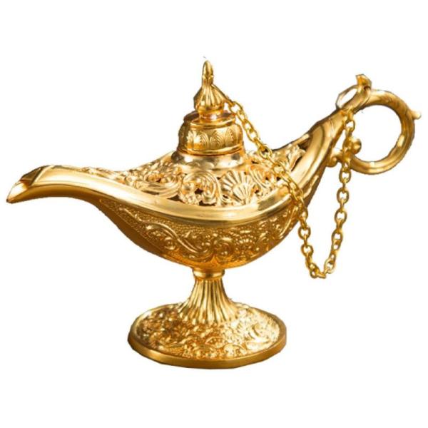 アラジン 魔法のランプ ミニ 黄金の小さなオブジェ 11.5×4×7.5cm 記念品 景品 プレゼン...
