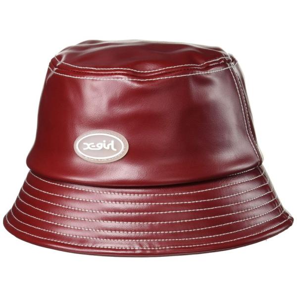 エックスガール ハット FAUX LEATHER BUCKET HAT レディース BURGUNDY...