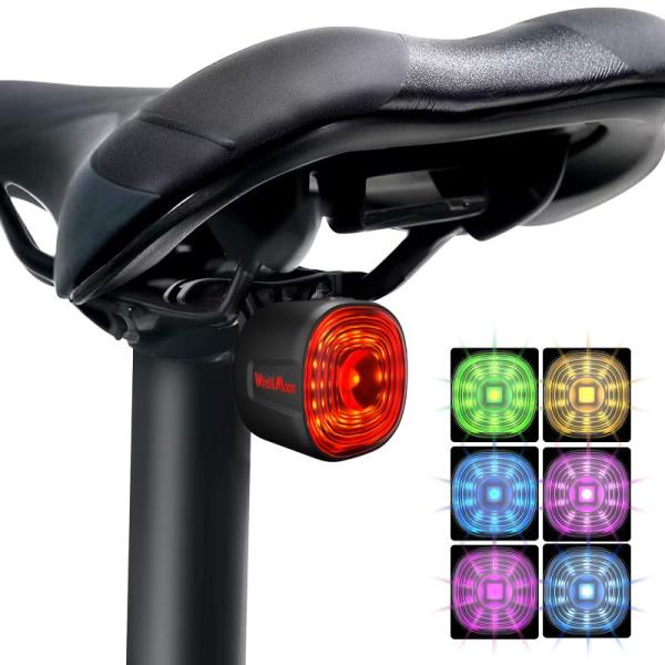 HLOMOM 自転車 テールライト 自動点灯 防水 RGB 七色光、ロードバイクテールライト 充電式...