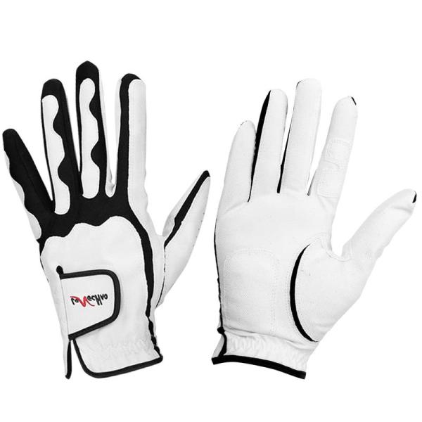 ゴルフ グローブ メンズ 手袋 両手用 レザー 通気性 伸縮性 握りやすい (M) プラタ