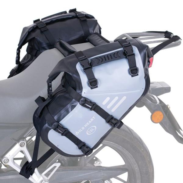 WILD HEART オートバイ サドルバッグ 防水 36L (18L*2) サイド パニエ バッグ...