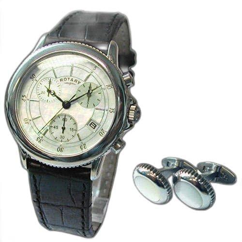 Rotary Men&apos;s Chronograph Watch and Cufflinks 並行輸入品